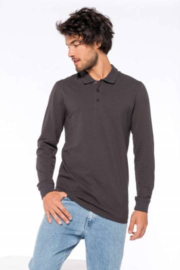 Men's Long-Sleeved Piqué Polo Shirt